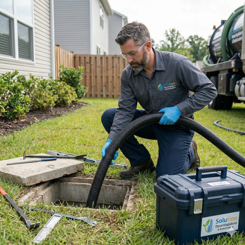 Limpeza de fossa Solution Desentupidora